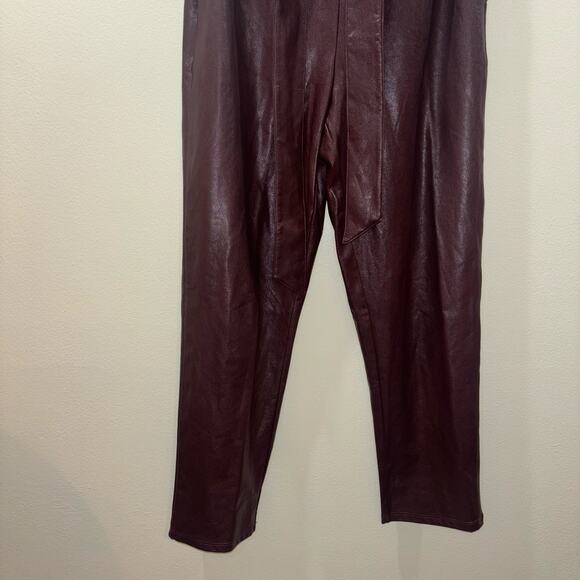 Commando Faux Leather Pants- Paperbag Pants in Oxblood- Size XS - Picture 12 of 15